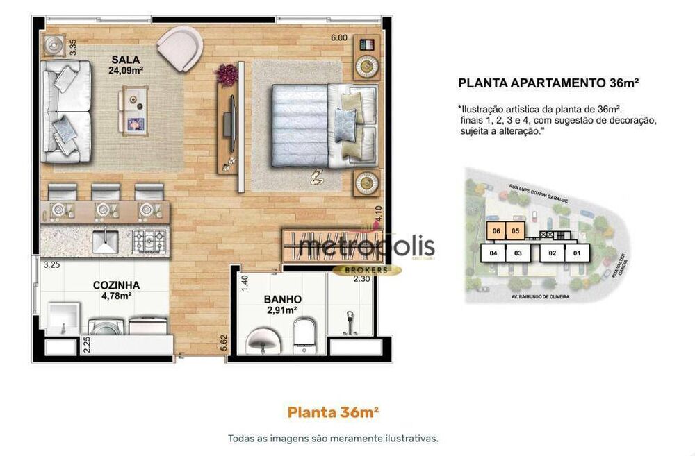 Apartamento à venda com 1 quarto, 35m² - Foto 5