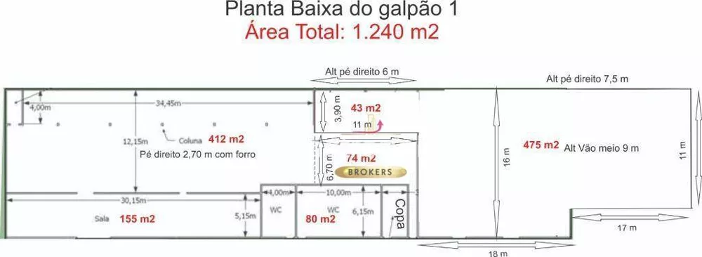 Depósito-Galpão, 1240 m² - Foto 11