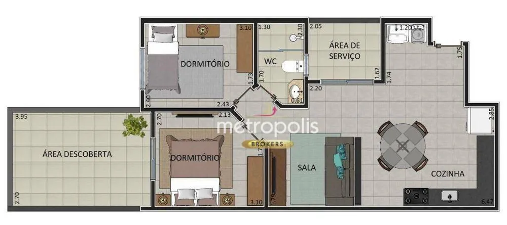 Apartamento, 2 quartos, 60 m² - Foto 3
