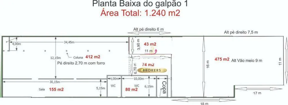 Depósito-Galpão, 1240 m² - Foto 11
