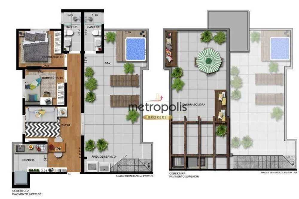 Cobertura, 2 quartos, 123 m² - Foto 2
