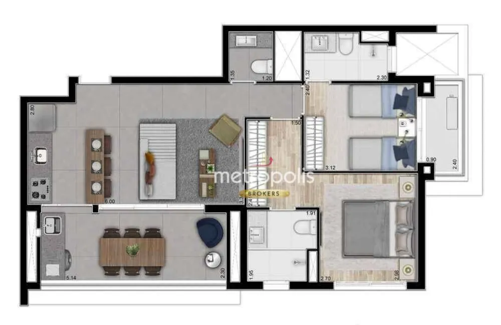 Apartamento, 2 quartos, 75 m² - Foto 7