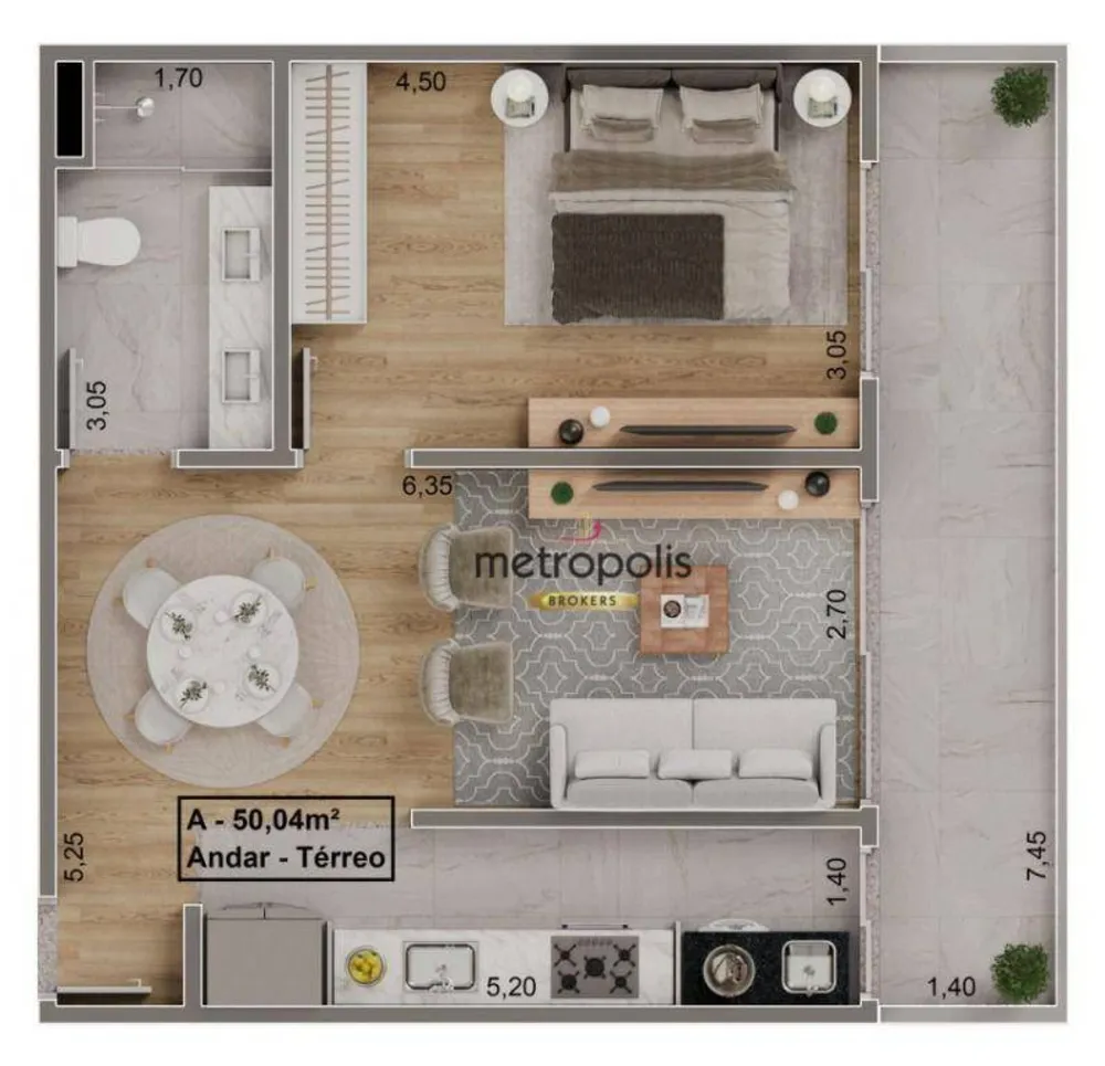 Apartamento, 1 quarto, 50 m² - Foto 2