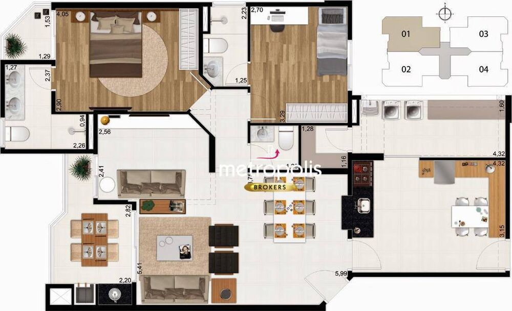 Apartamento à venda com 3 quartos, 130m² - Foto 8
