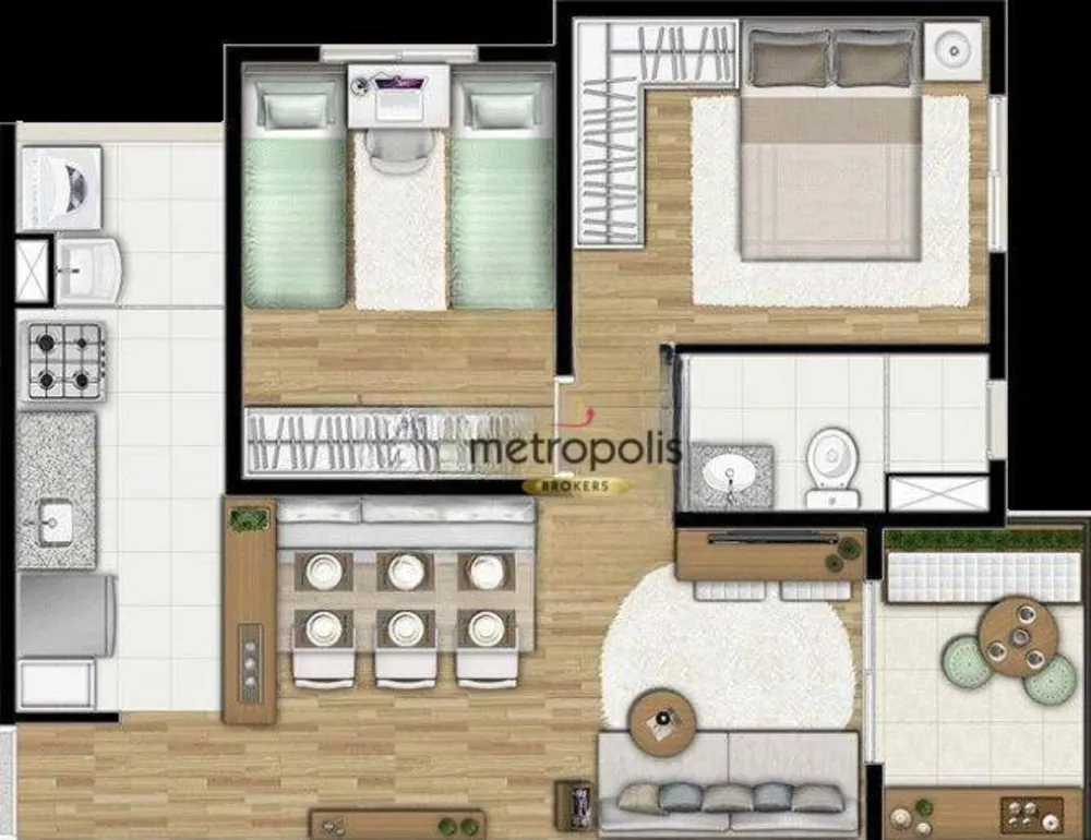 Apartamento, 2 quartos, 60 m² - Foto 2