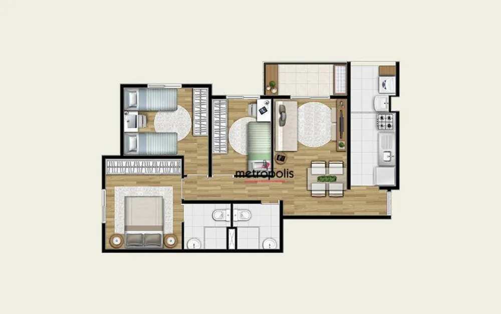 Apartamento, 3 quartos, 59 m² - Foto 9