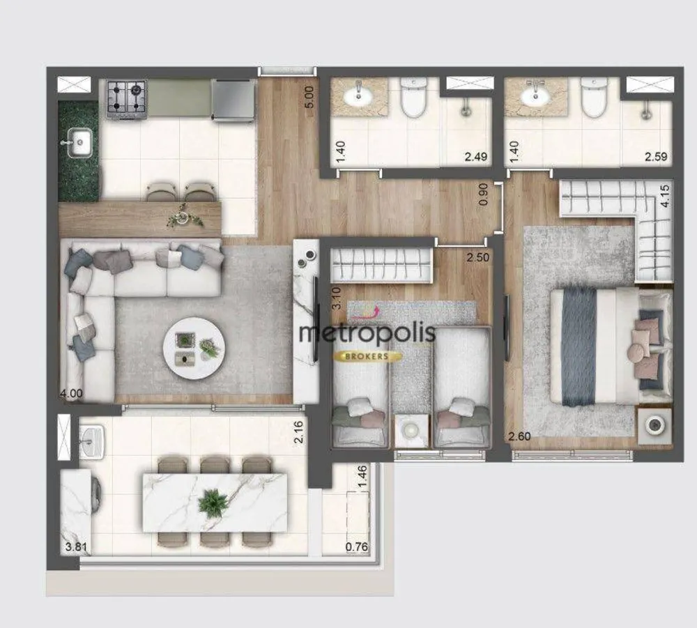Apartamento, 2 quartos, 65 m² - Foto 1