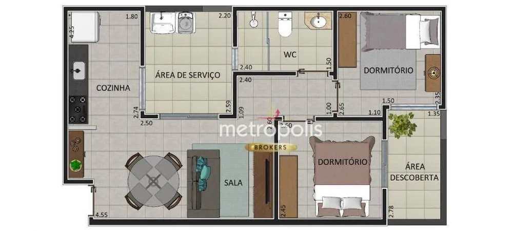 Apartamento, 2 quartos, 60 m² - Foto 3