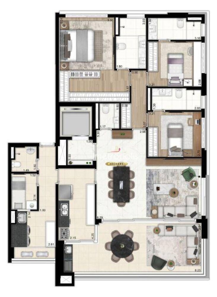 Apartamento à venda com 3 quartos, 156m² - Foto 8
