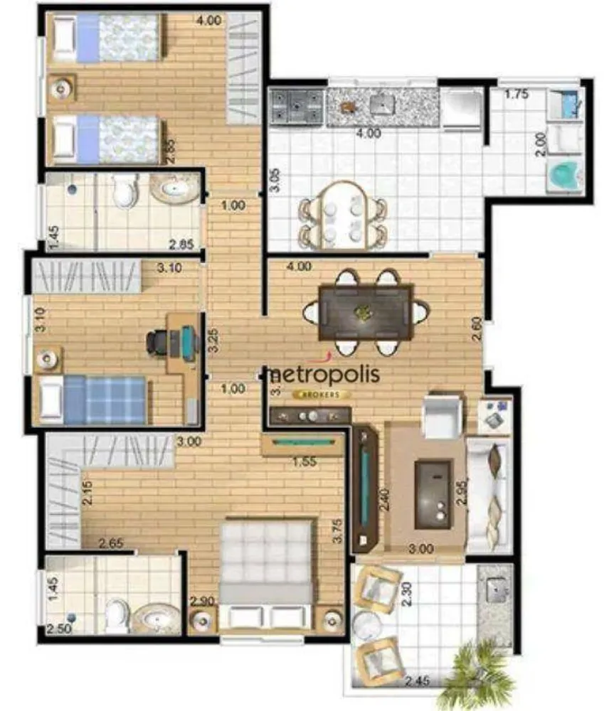Apartamento, 3 quartos, 107 m² - Foto 3