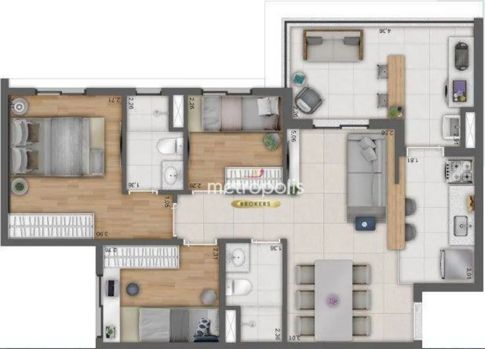Apartamento, 3 quartos, 69 m² - Foto 8