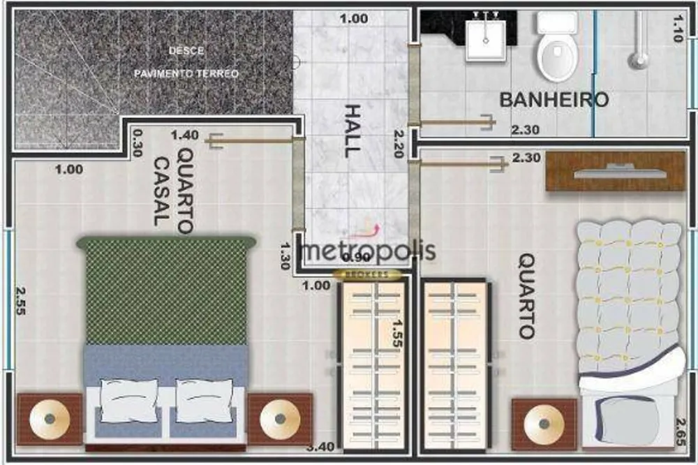 Sobrado, 2 quartos, 54 m² - Foto 3