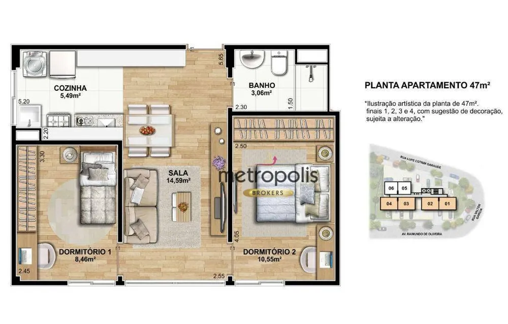 Apartamento, 2 quartos, 47 m² - Foto 3