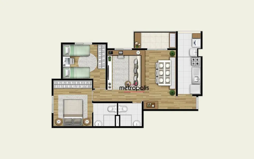 Apartamento, 3 quartos, 59 m² - Foto 3