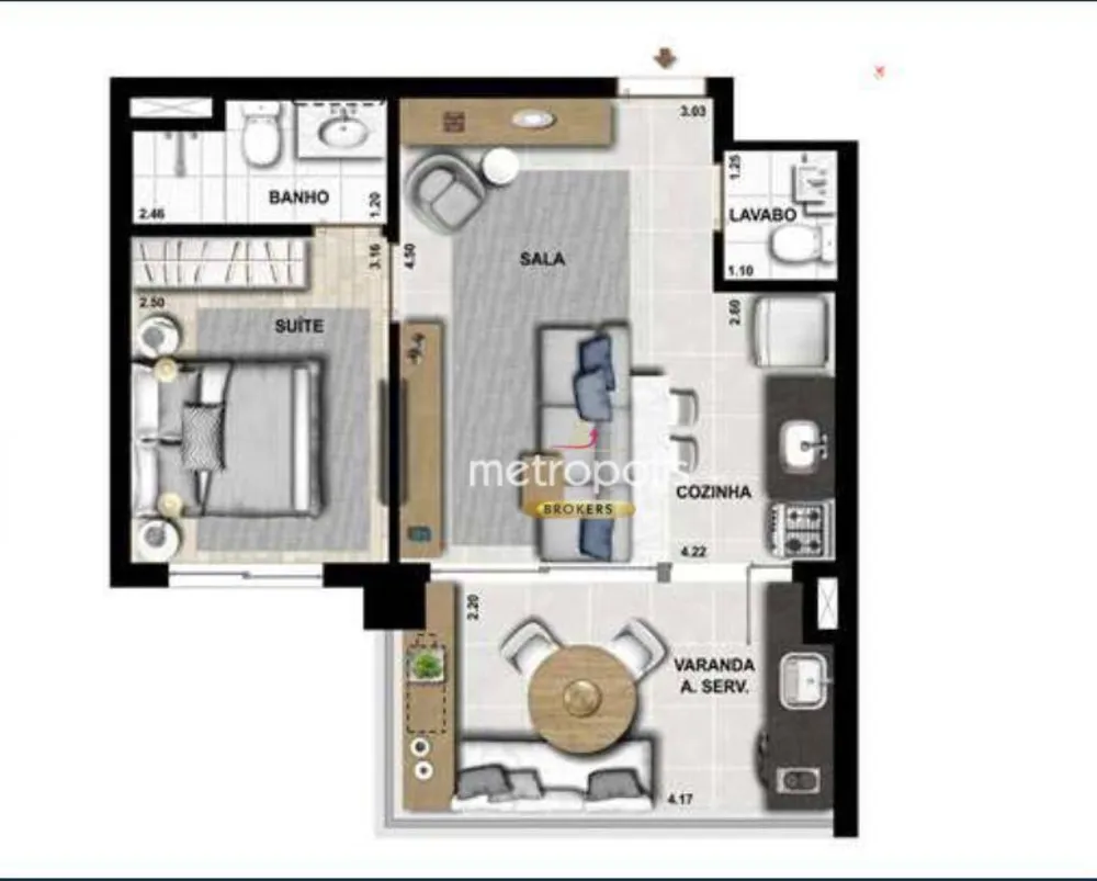 Kitnet-Studio, 44 m² - Foto 4