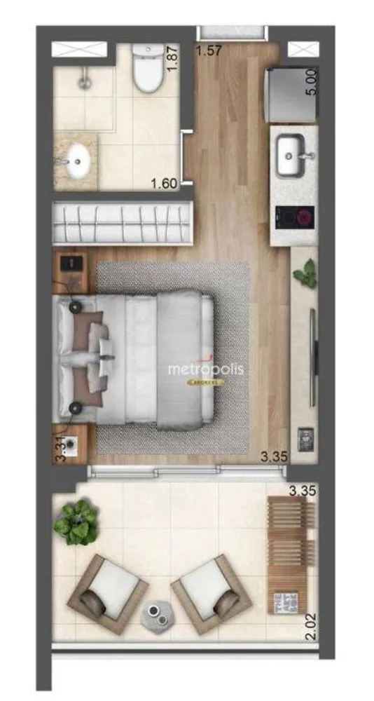 Kitnet-Studio, 28 m² - Foto 10