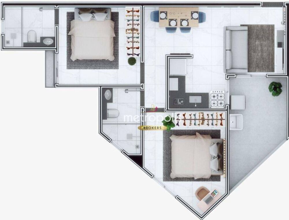 Apartamento à venda com 2 quartos, 66m² - Foto 4