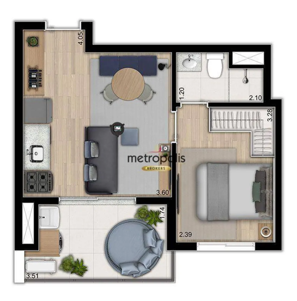 Apartamento, 1 quarto, 35 m² - Foto 4