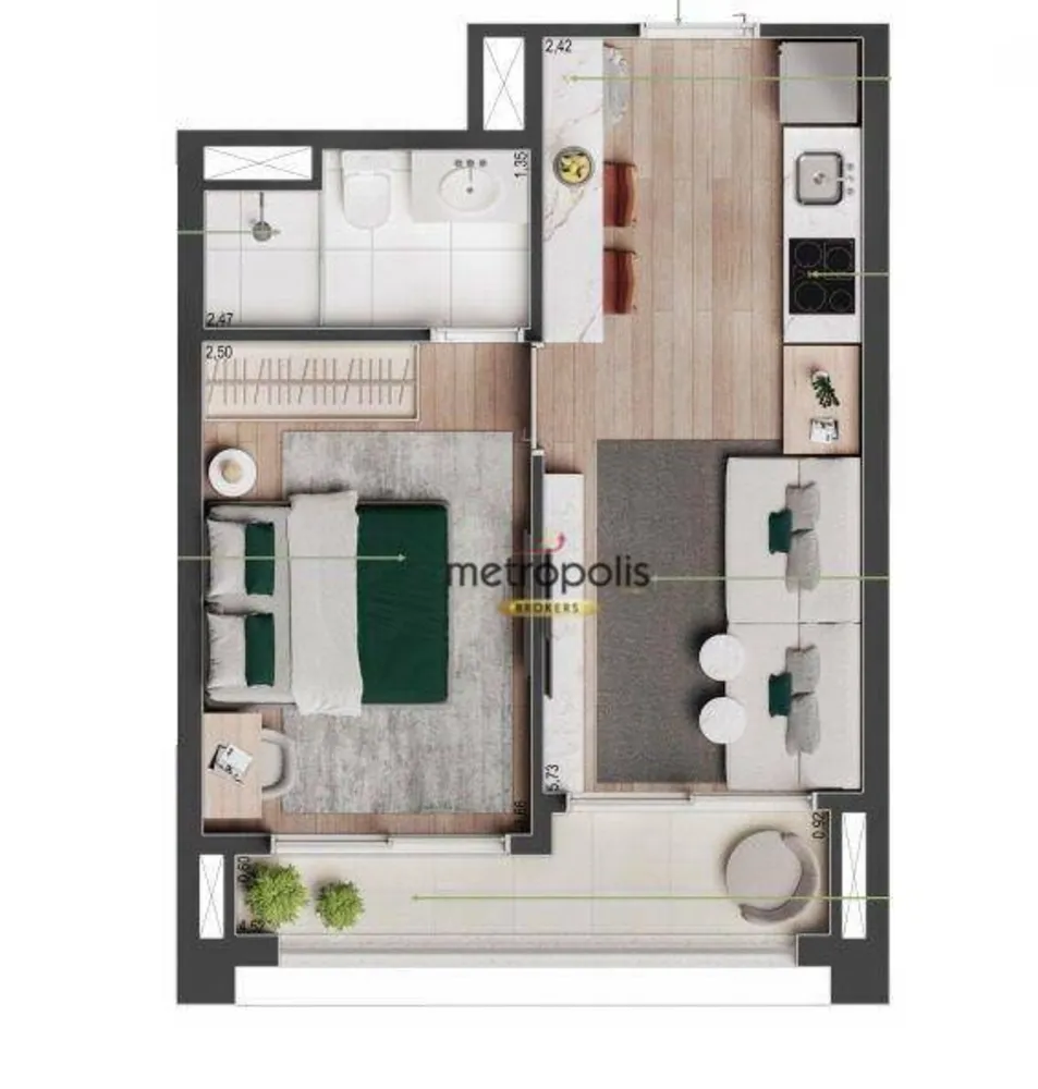 Apartamento, 1 quarto, 34 m² - Foto 4