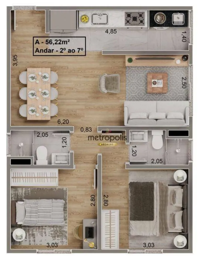Apartamento, 2 quartos, 56 m² - Foto 10