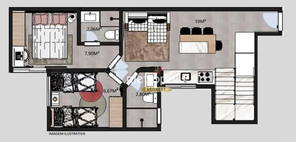Cobertura, 2 quartos, 83 m² - Foto 3