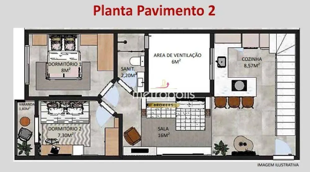 Cobertura, 2 quartos, 84 m² - Foto 3