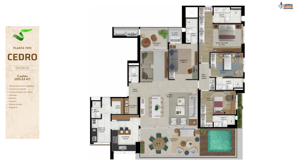 Apartamento, 4 quartos, 225 m² - Foto 2