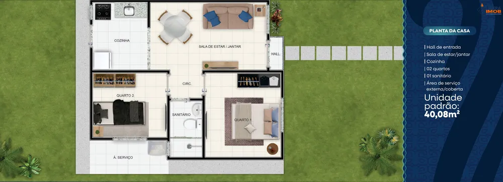 Casa, 2 quartos, 40 m² - Foto 7