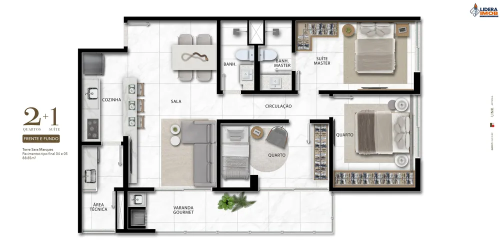 Apartamento, 3 quartos, 107 m² - Foto 1