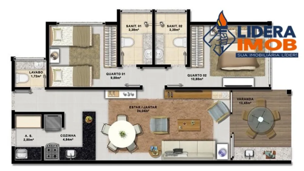Apartamento, 2 quartos, 77 m² - Foto 4