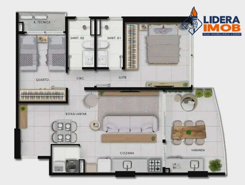 Apartamento, 2 quartos, 74 m² - Foto 1
