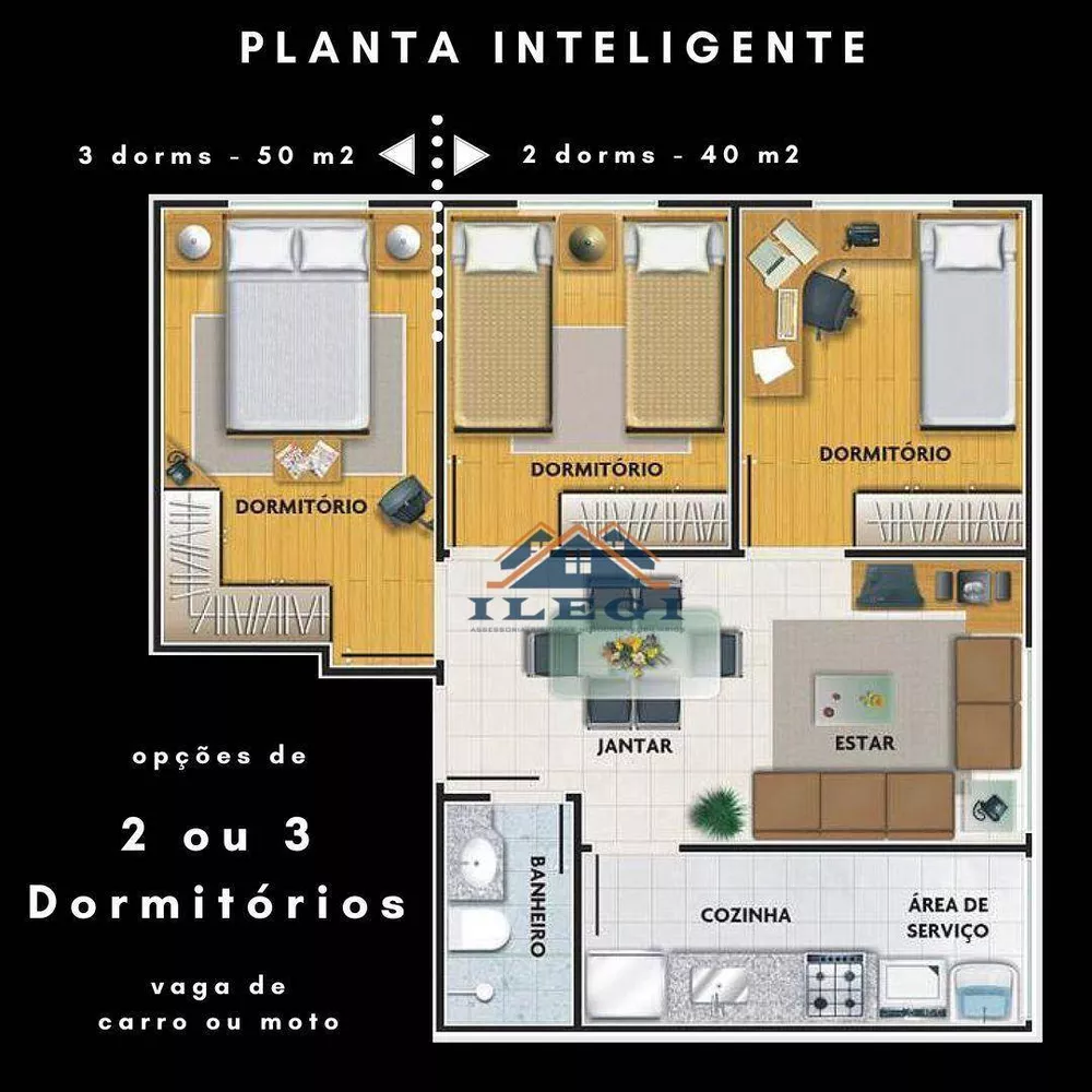 Apartamento à venda com 3 quartos, 50m² - Foto 9