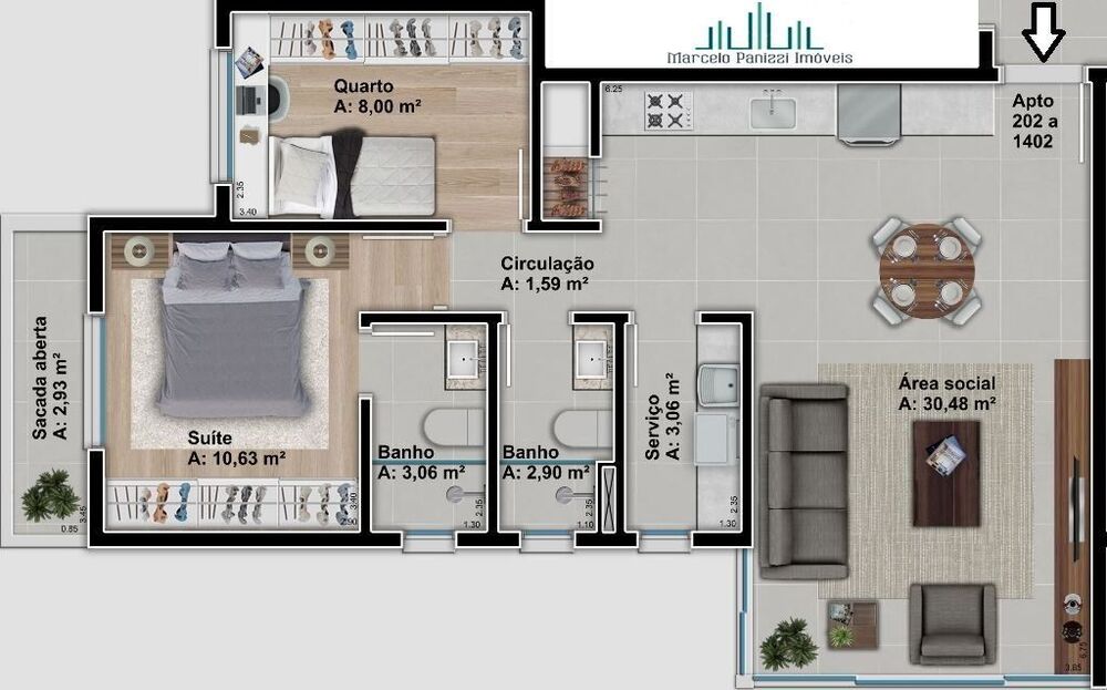 Apartamento, 2 quartos, 74 m² - Foto 3