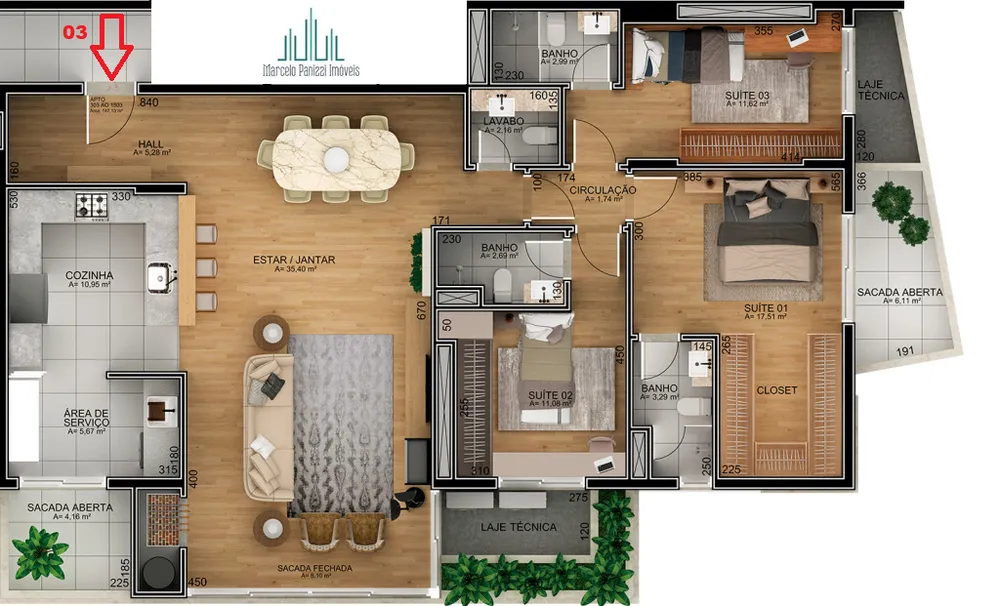 Apartamento, 3 quartos, 143 m² - Foto 9