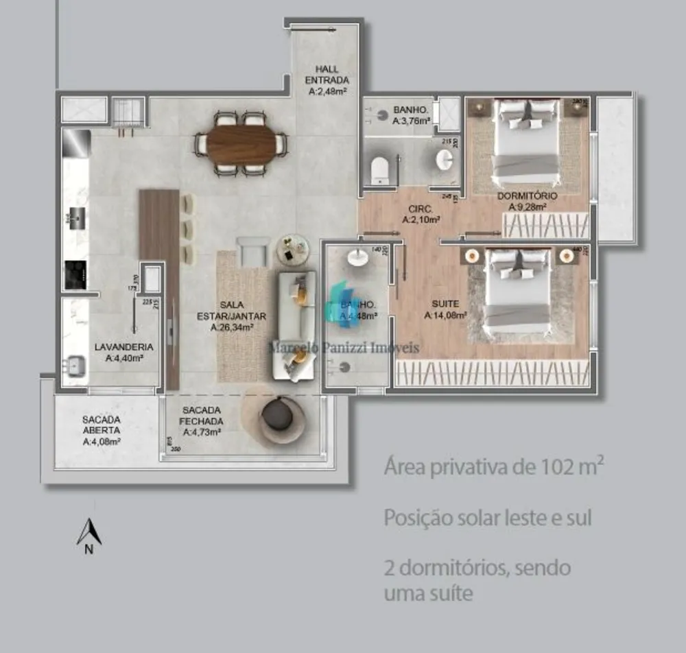 Apartamento, 2 quartos, 102 m² - Foto 7