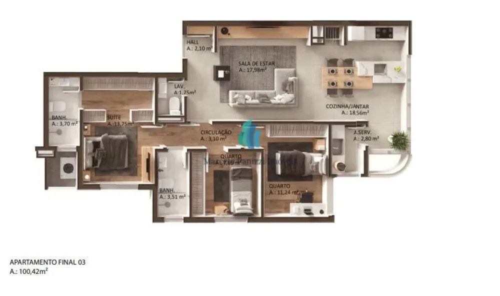 Apartamento, 3 quartos, 100 m² - Foto 14