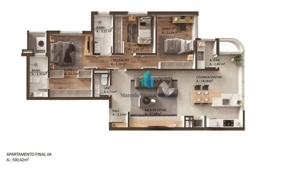 Apartamento, 3 quartos, 100 m² - Foto 15