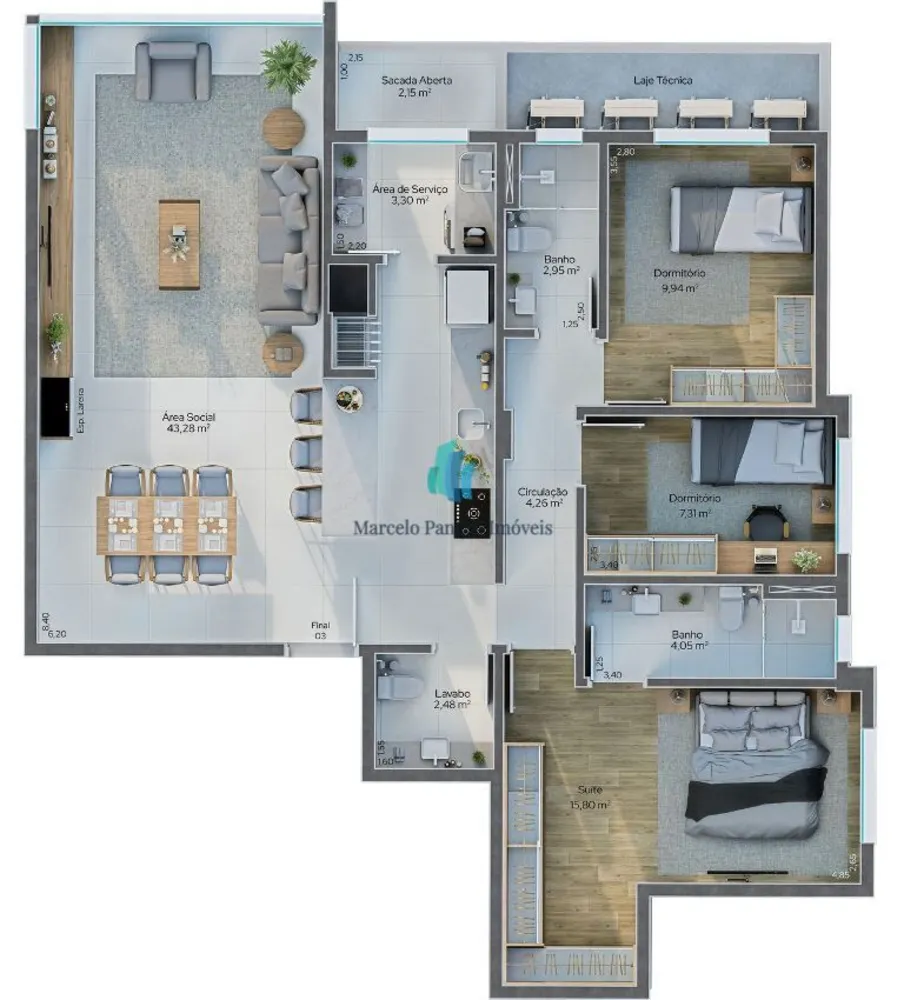 Apartamento, 3 quartos, 110 m² - Foto 7