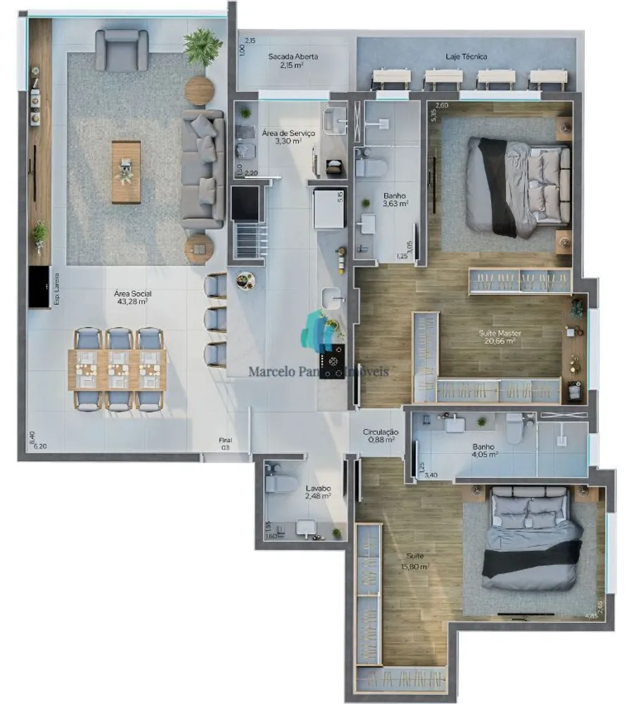 Apartamento, 3 quartos, 110 m² - Foto 6