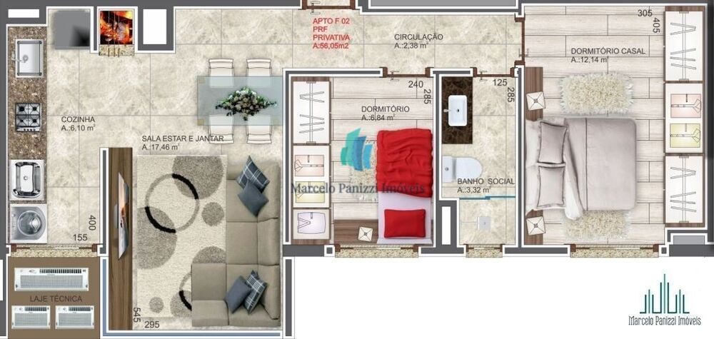 Apartamento à venda com 2 quartos, 56m² - Foto 4