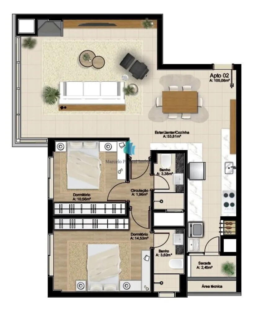 Apartamento, 2 quartos, 105 m² - Foto 8