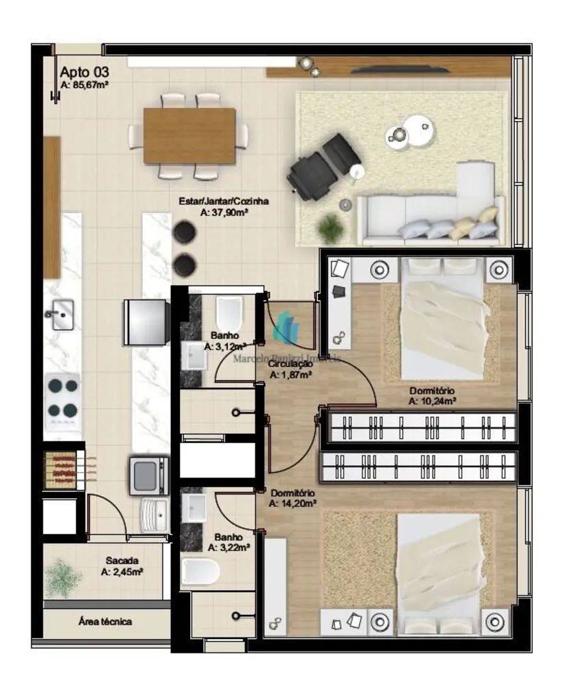 Apartamento, 2 quartos, 85 m² - Foto 6