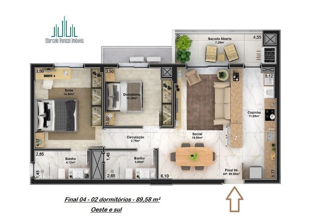 Apartamento, 2 quartos, 96 m² - Foto 3