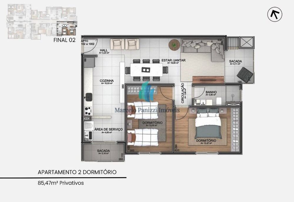 Apartamento, 2 quartos, 85 m² - Foto 3