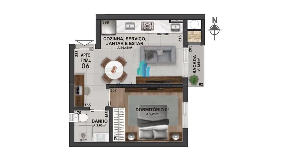 Apartamento, 1 quarto, 35 m² - Foto 8