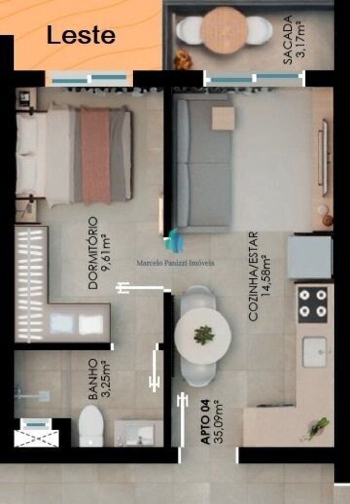 Apartamento, 1 quarto, 35 m² - Foto 2