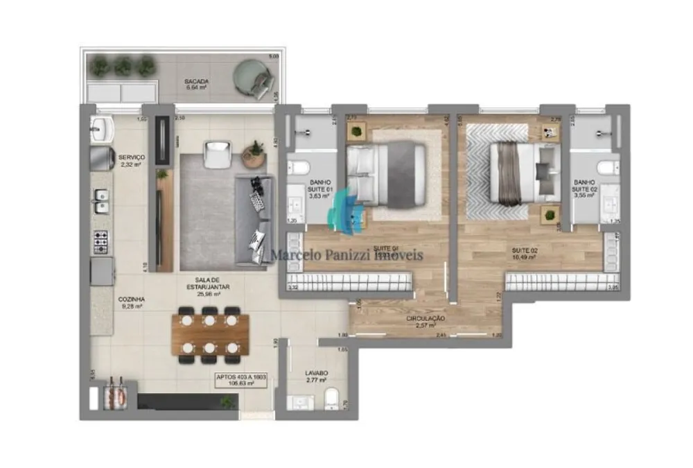 Apartamento, 2 quartos, 105 m² - Foto 15