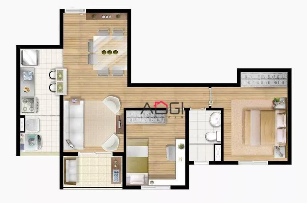 Apartamento, 2 quartos, 53 m² - Foto 1