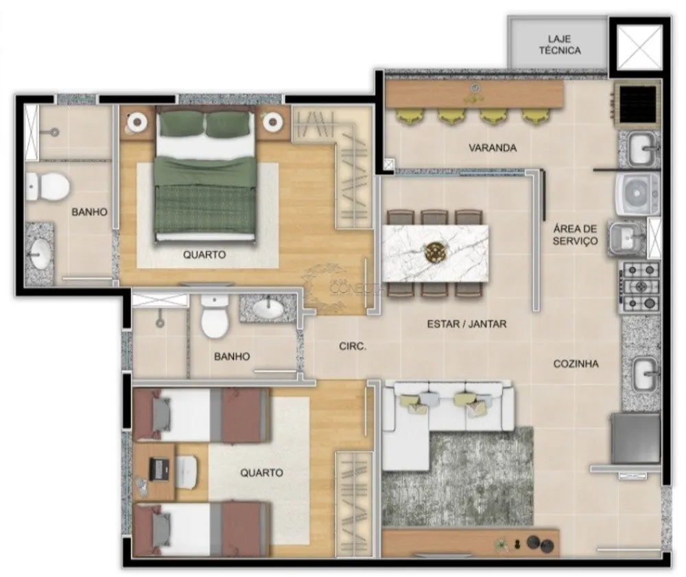 Apartamento, 2 quartos, 57 m² - Foto 11