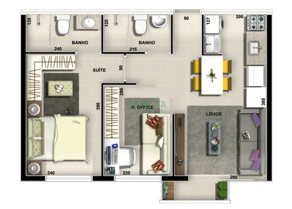 Apartamento, 1 quarto, 56 m² - Foto 9